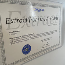 Load image into Gallery viewer, Longines 5532 Sei Tacche Cal. 10.68Z with Extract of the Archives by Longines