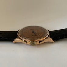 Load image into Gallery viewer, Chronograph Suisse Solid 18KT Rose Gold with a rare Bronze Dial