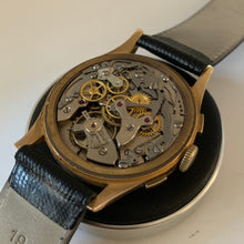 Load image into Gallery viewer, Chronograph Suisse Solid 18KT Rose Gold with a rare Bronze Dial
