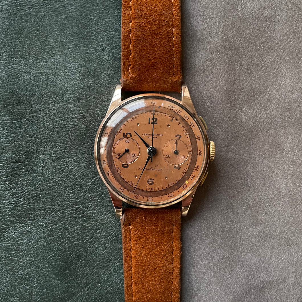 Chronographe suisse 2025 18k gold solid