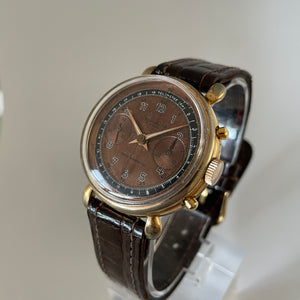 Chronographe Suisse 'Chocolate' Dial Stepped Case with Teardrop Lugs