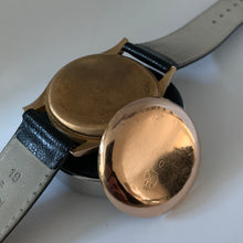 Load image into Gallery viewer, Chronograph Suisse Solid 18KT Rose Gold with a rare Bronze Dial
